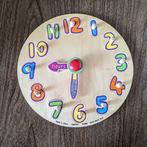 Small World Toys Puzzibilities Puzzle Time Clock Wood Pieces